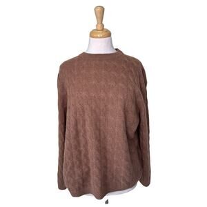 NAADAM 100% Cashmere Crewneck Braided Knit Sweater Brown Size Large